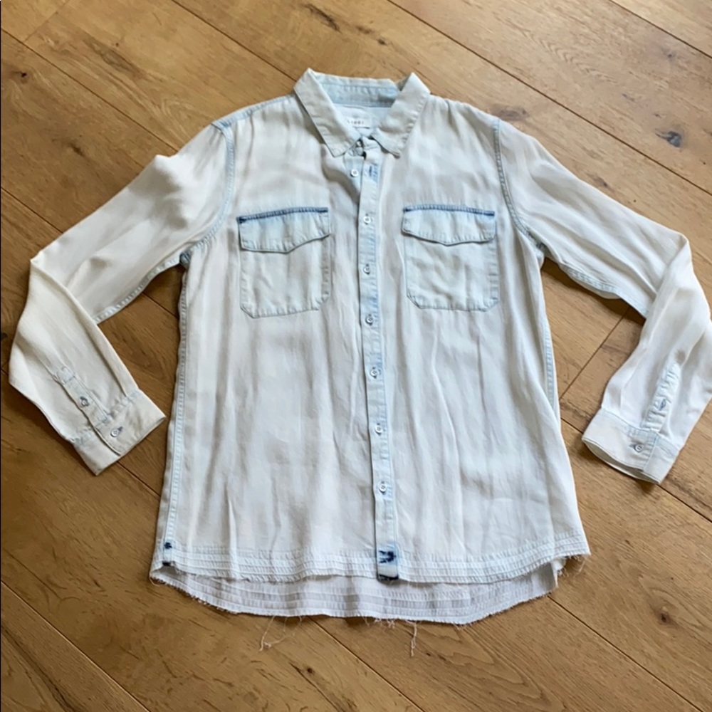 DL1961 distressed soft denim button down